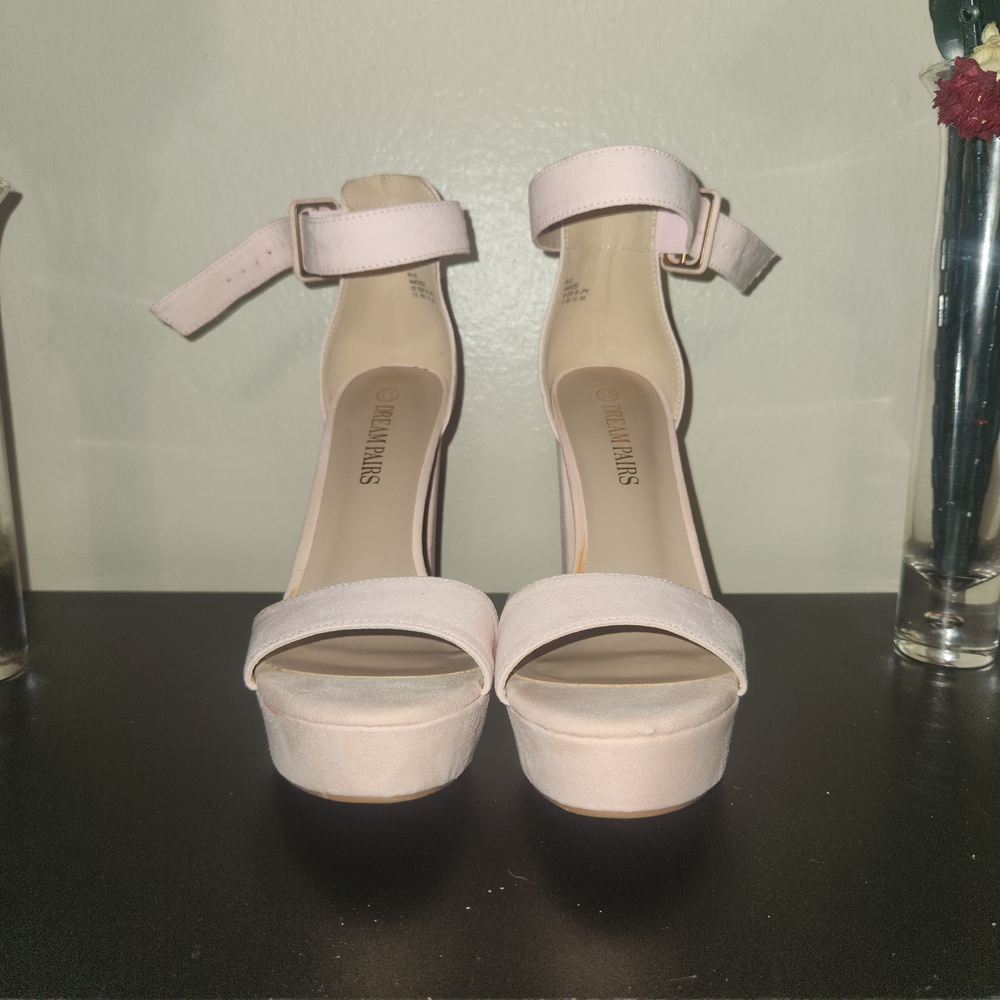 Dream Pairs Blush Ankle-Strap Platform Heels